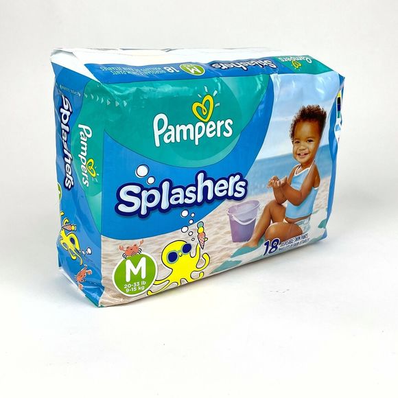 Pampers Splashers Swim Diapers Disposable Pants Medium 20-33 lb 9-15kg 18Ct - Picture 3 of 6